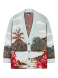 Alanui Hidden Bay tropical-print cardigan - Blue