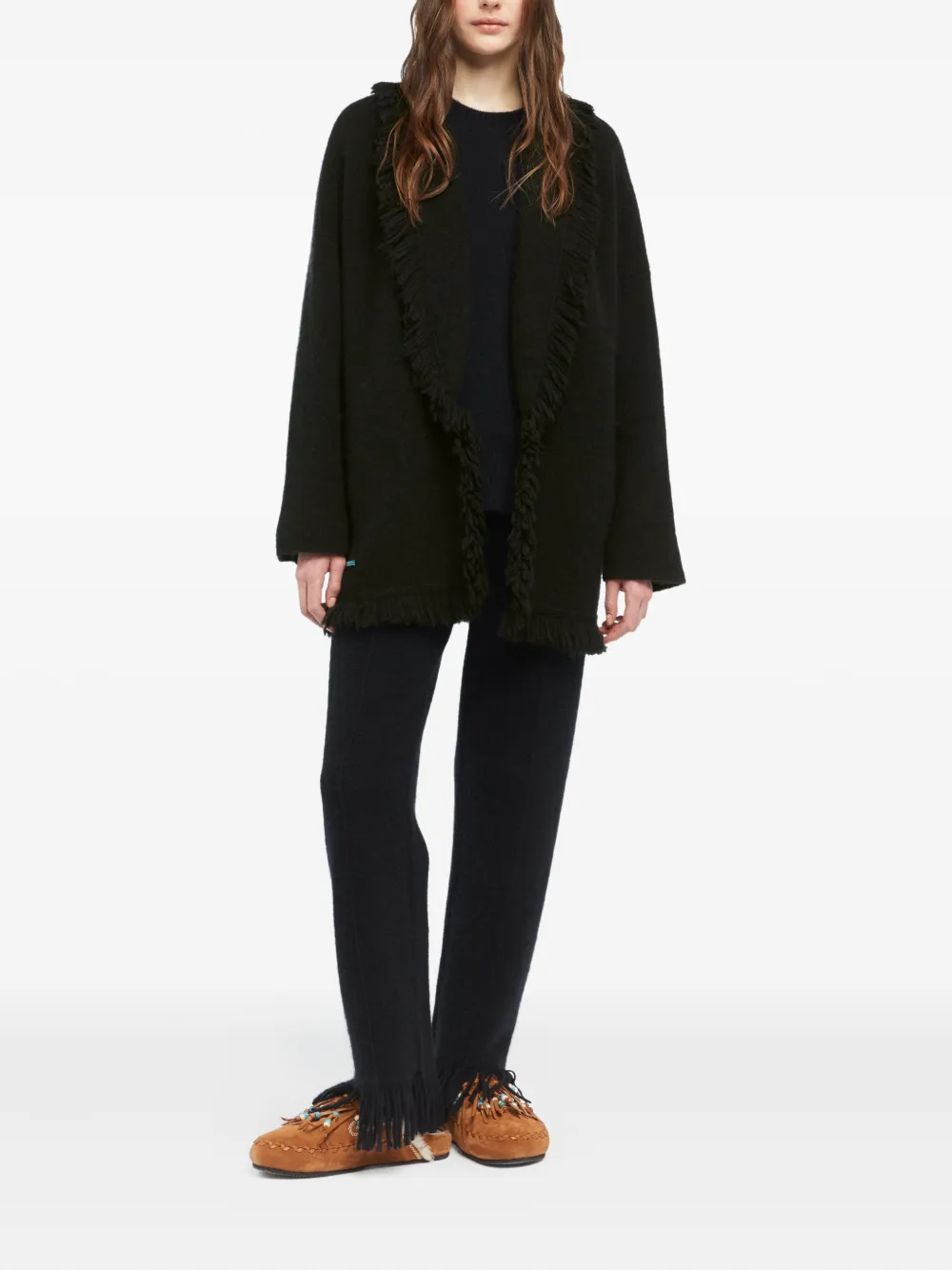 Alanui Finest fringed cardigan Zwart