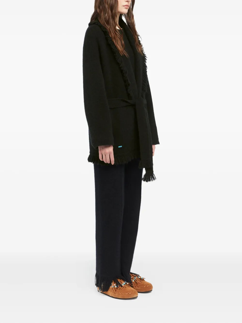 Alanui Finest fringed cardigan Zwart