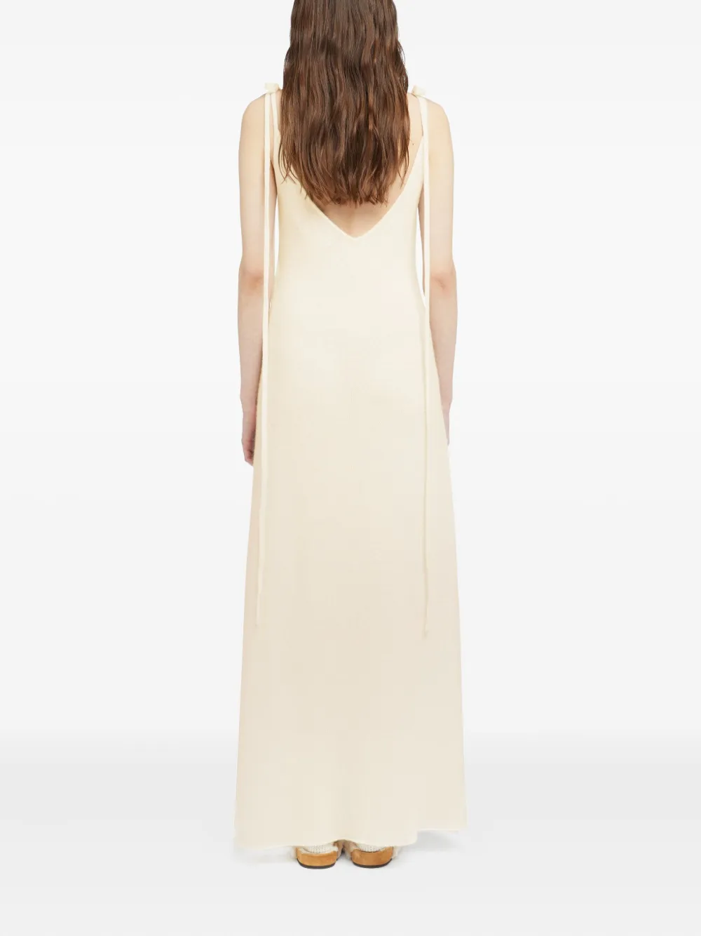 Alanui Finets tied-strap side-split maxi dress Wit