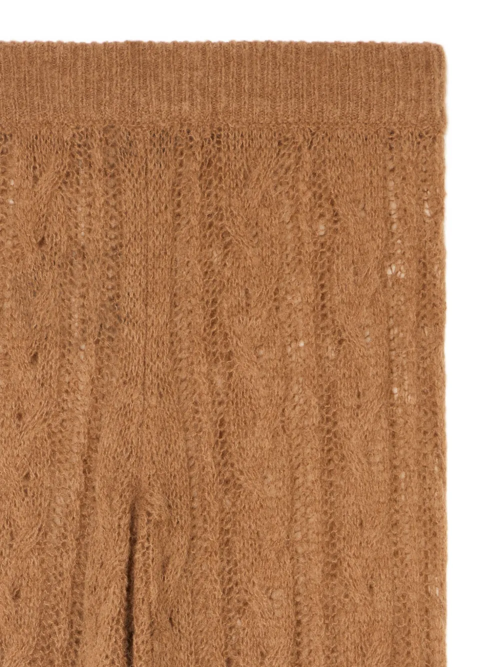 Alanui Desert Drift cable-knit trousers Bruin