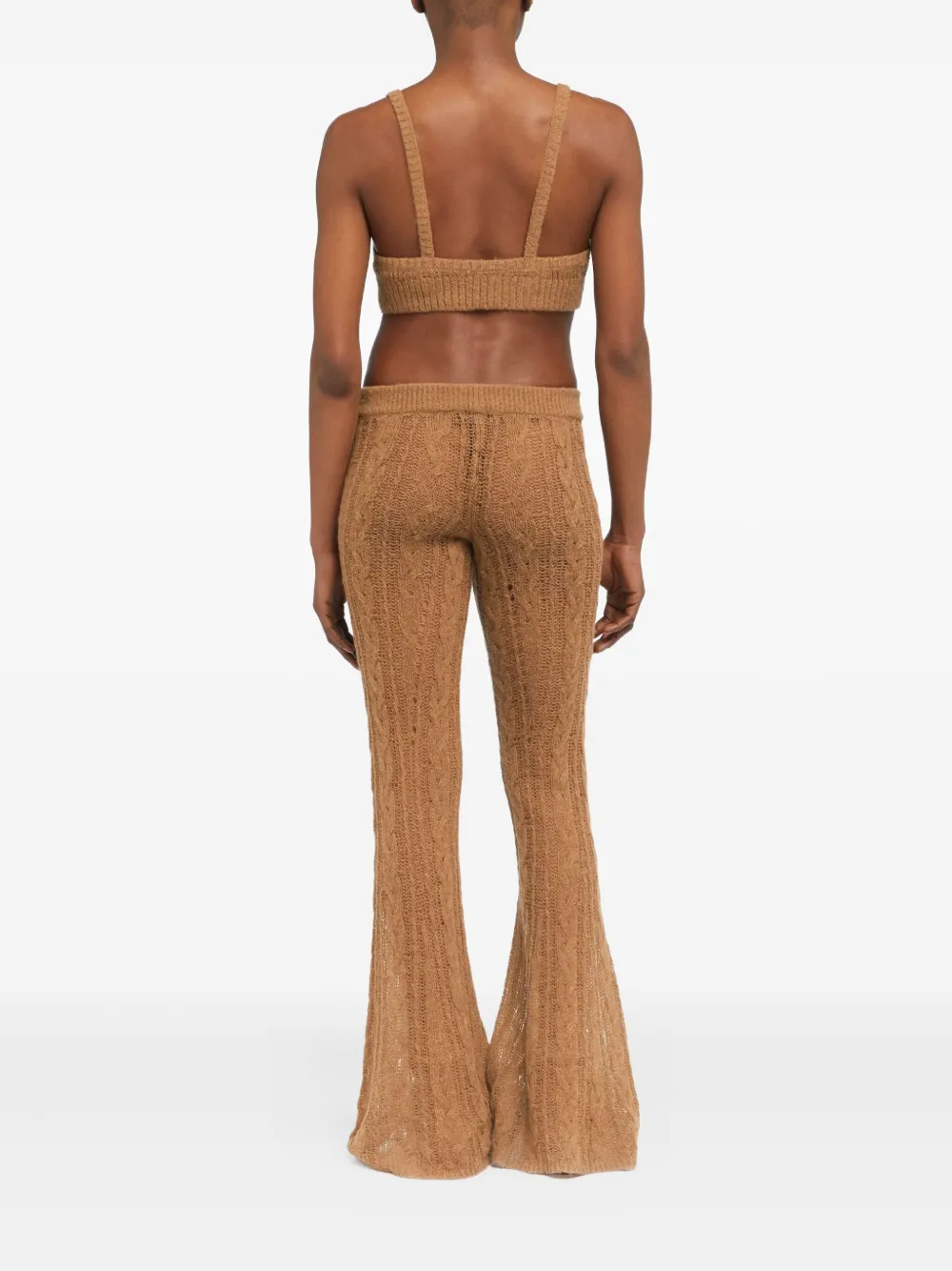 Alanui Desert Drift cable-knit trousers Bruin