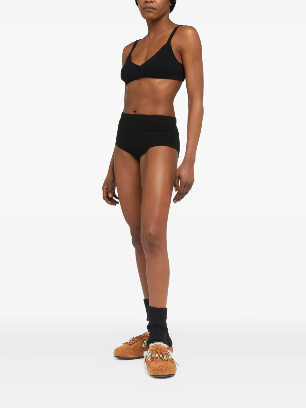 Alanui cashmere-blend shorts Zwart
