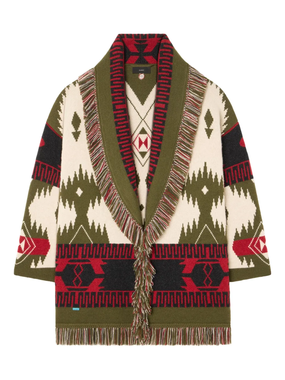 Alanui Icon jacquard fringe cardigan Veelkleurig