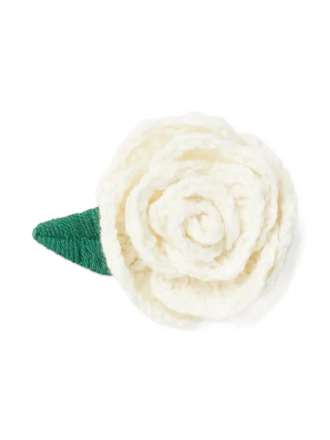 Alanui rose-embroidered brooch