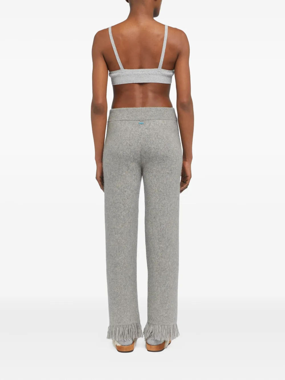 Alanui Finest fringed-hem trousers Grijs