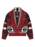 Alanui Icon Jacquard fringe cardigan - Red
