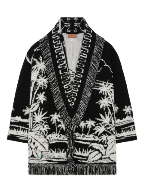 Alanui Cardigan Palm Grove Tales con frange
