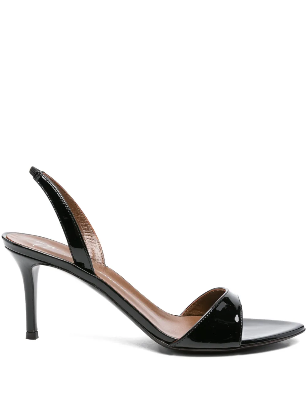 Giuseppe Zanotti 75 mm slingback patent leather sandals Black