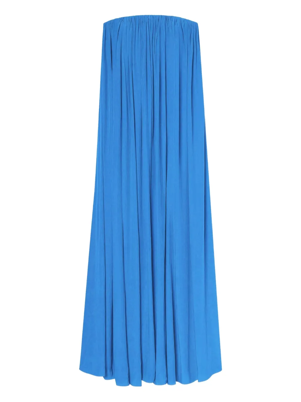 strapless pleated gown
