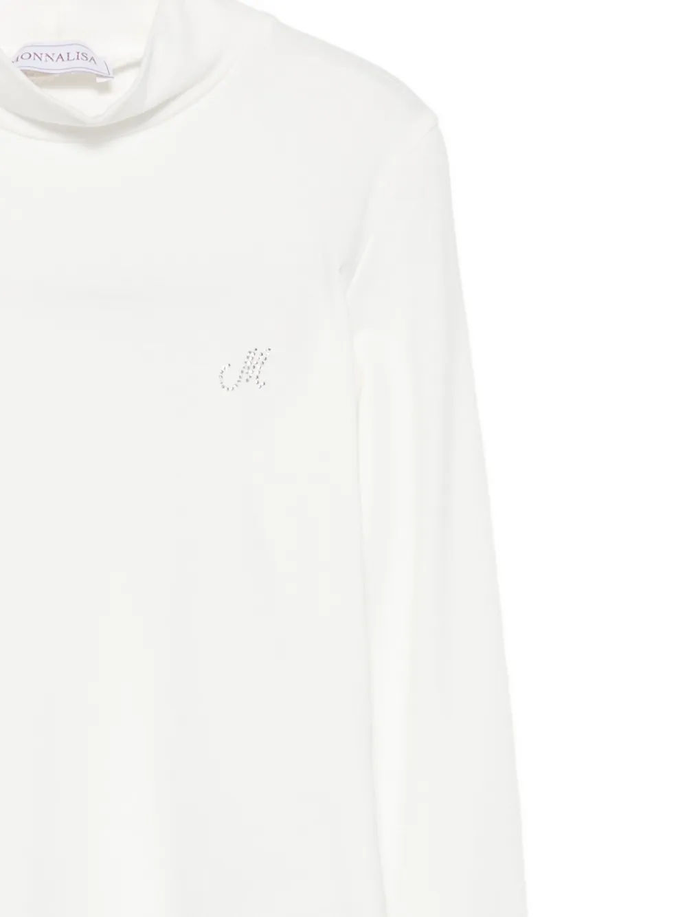 Monnalisa rhinestone-embellished high-neck top Wit