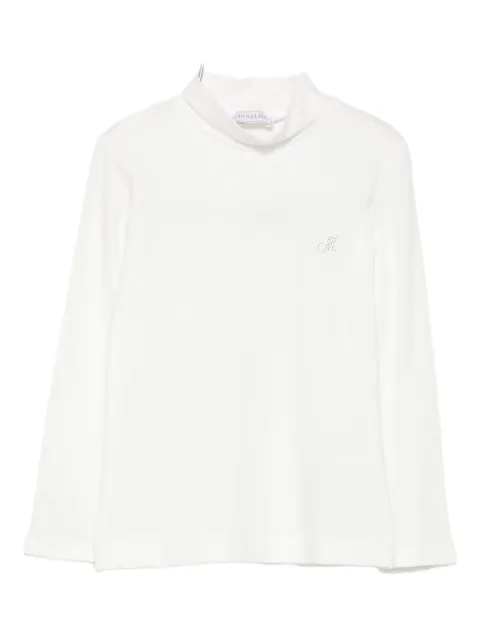 Monnalisa rhinestone-embellished high-neck top