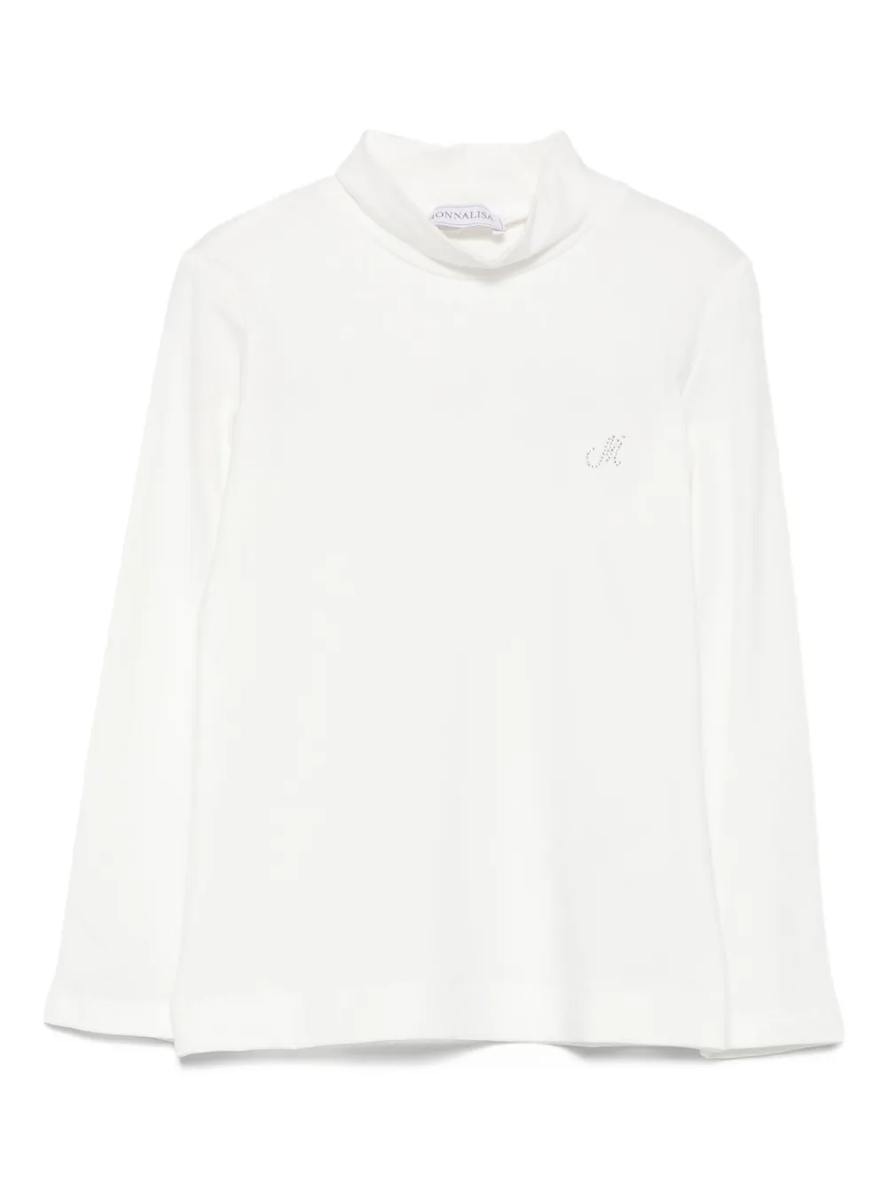 Monnalisa rhinestone-embellished high-neck top Wit