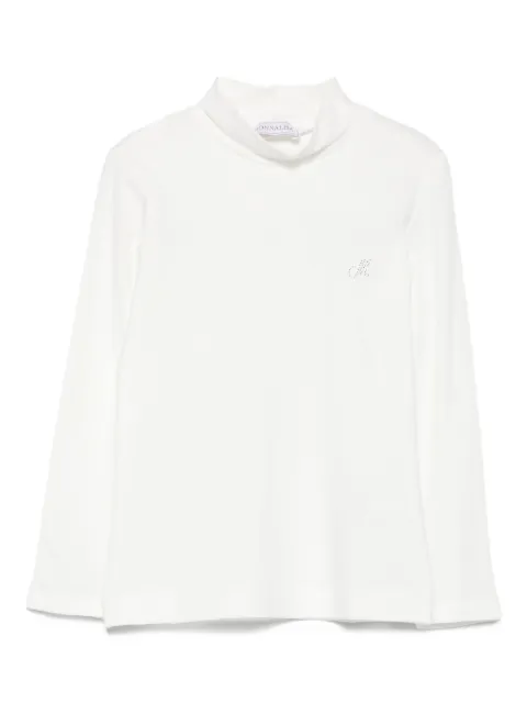 Monnalisa rhinestone-embellished high-neck top