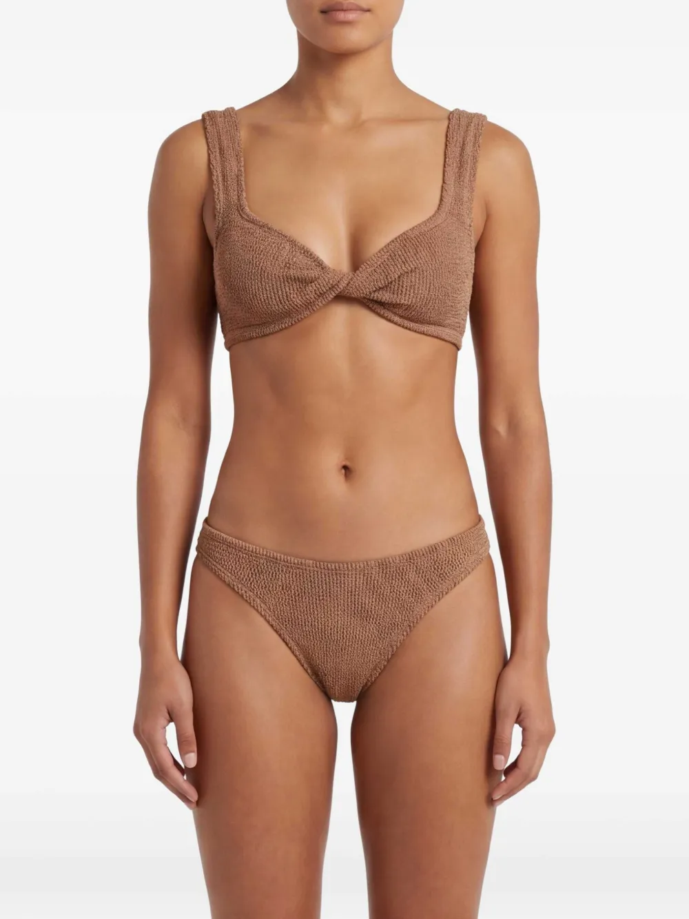 Hunza G Juno bikini met gedraaide voorkant Bruin