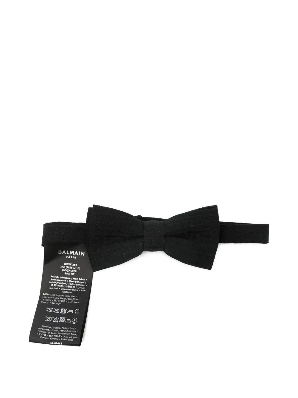 Balmain Kids virgin wool bow tie Zwart