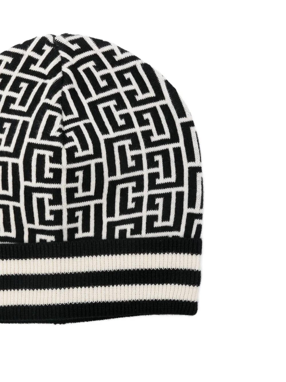 Balmain Kids monogram beanie Zwart