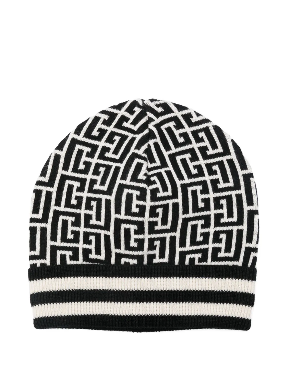 Balmain Kids monogram beanie Zwart