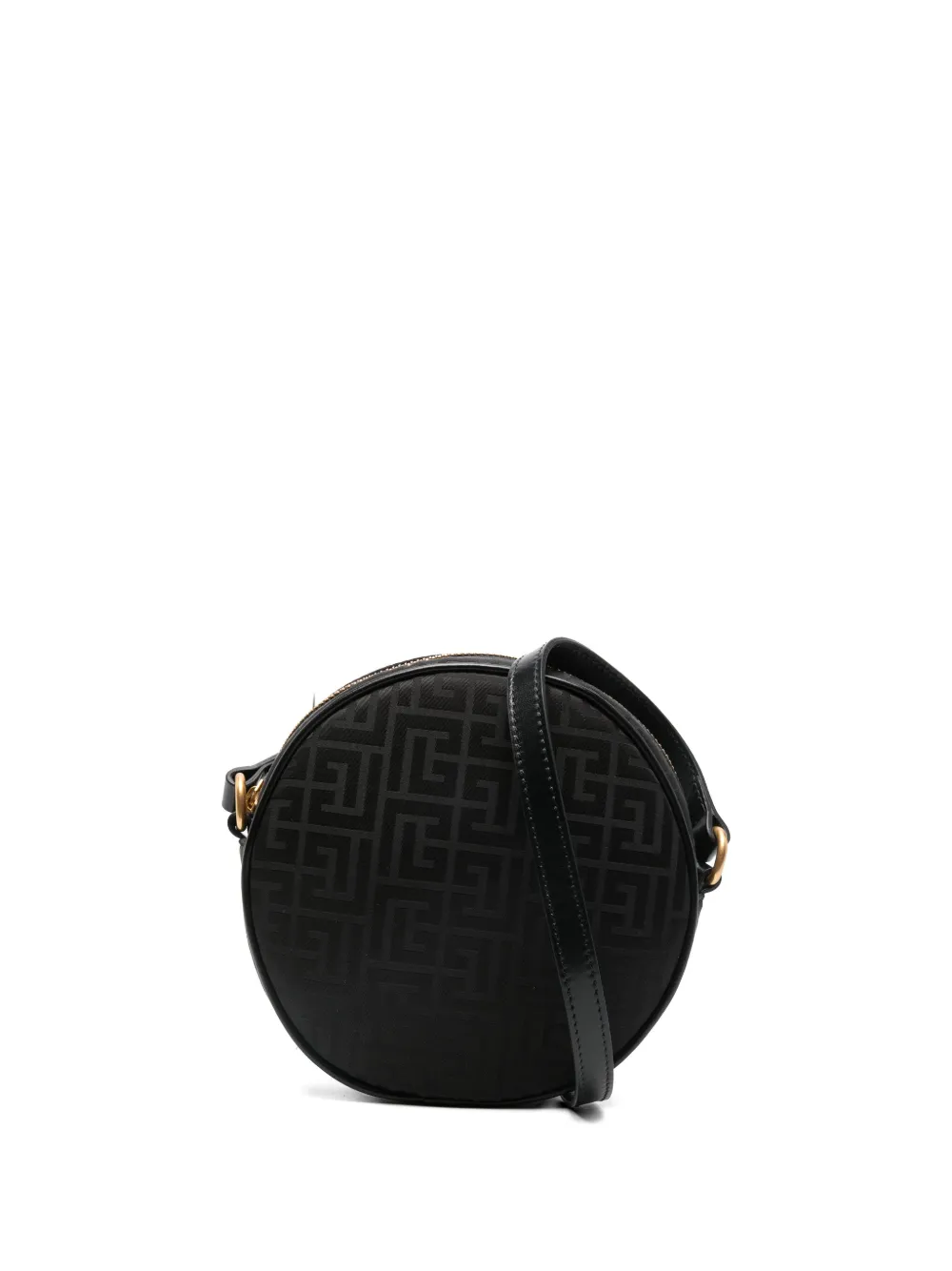 Balmain Kids monogram round-shape shoulder bag Zwart