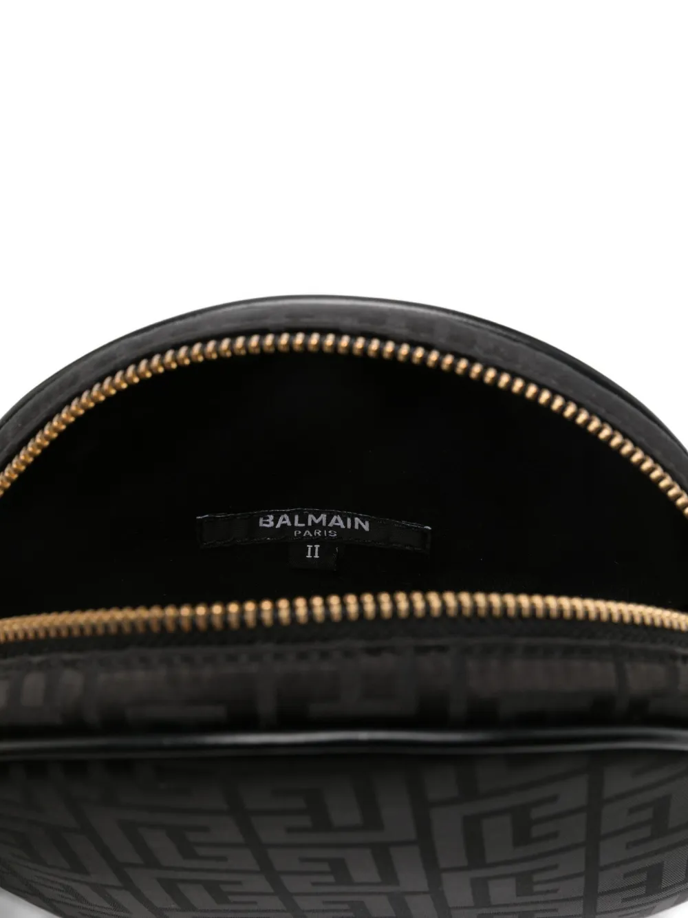 Balmain Kids monogram round-shape shoulder bag Zwart