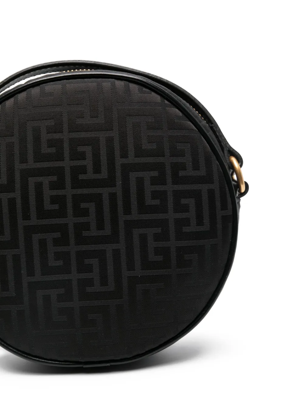 Balmain Kids monogram round-shape shoulder bag Zwart