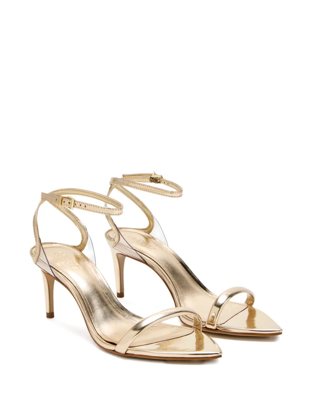 Schutz 50mm Prya metallic ankle-strap sandals Gold
