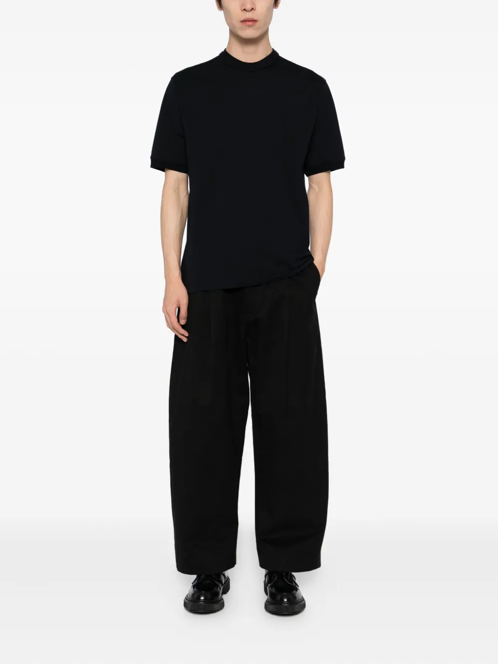 Canali Katoenen T-shirt - Blauw