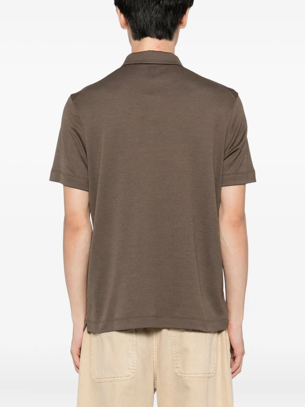 Canali Poloshirt van katoenblend Bruin