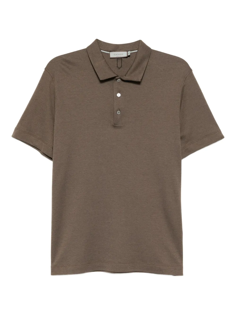 Canali Poloshirt van katoenblend Bruin