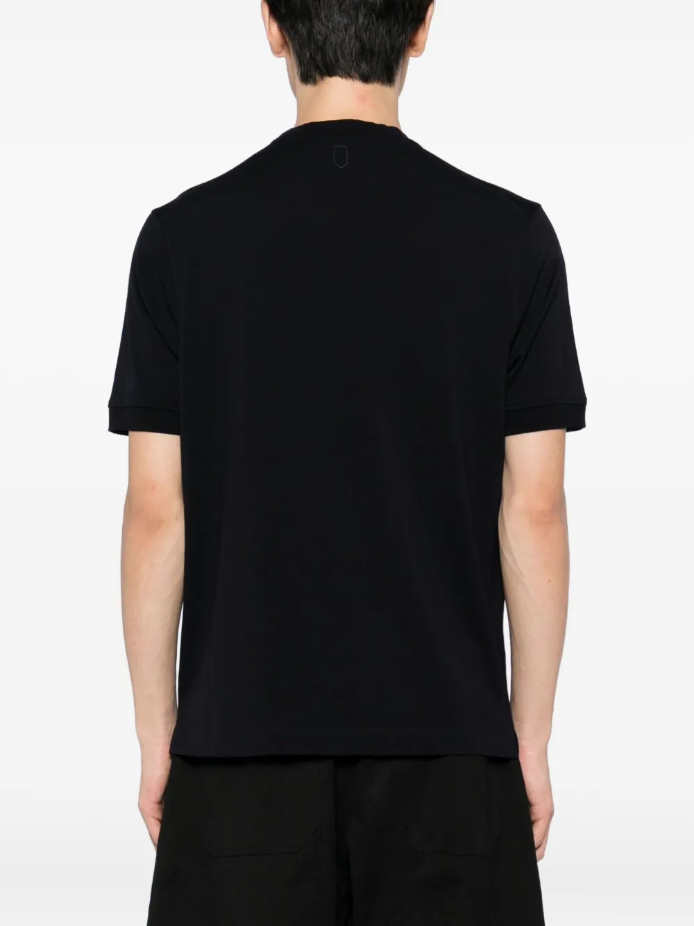 Canali Wollen T-shirt Zwart