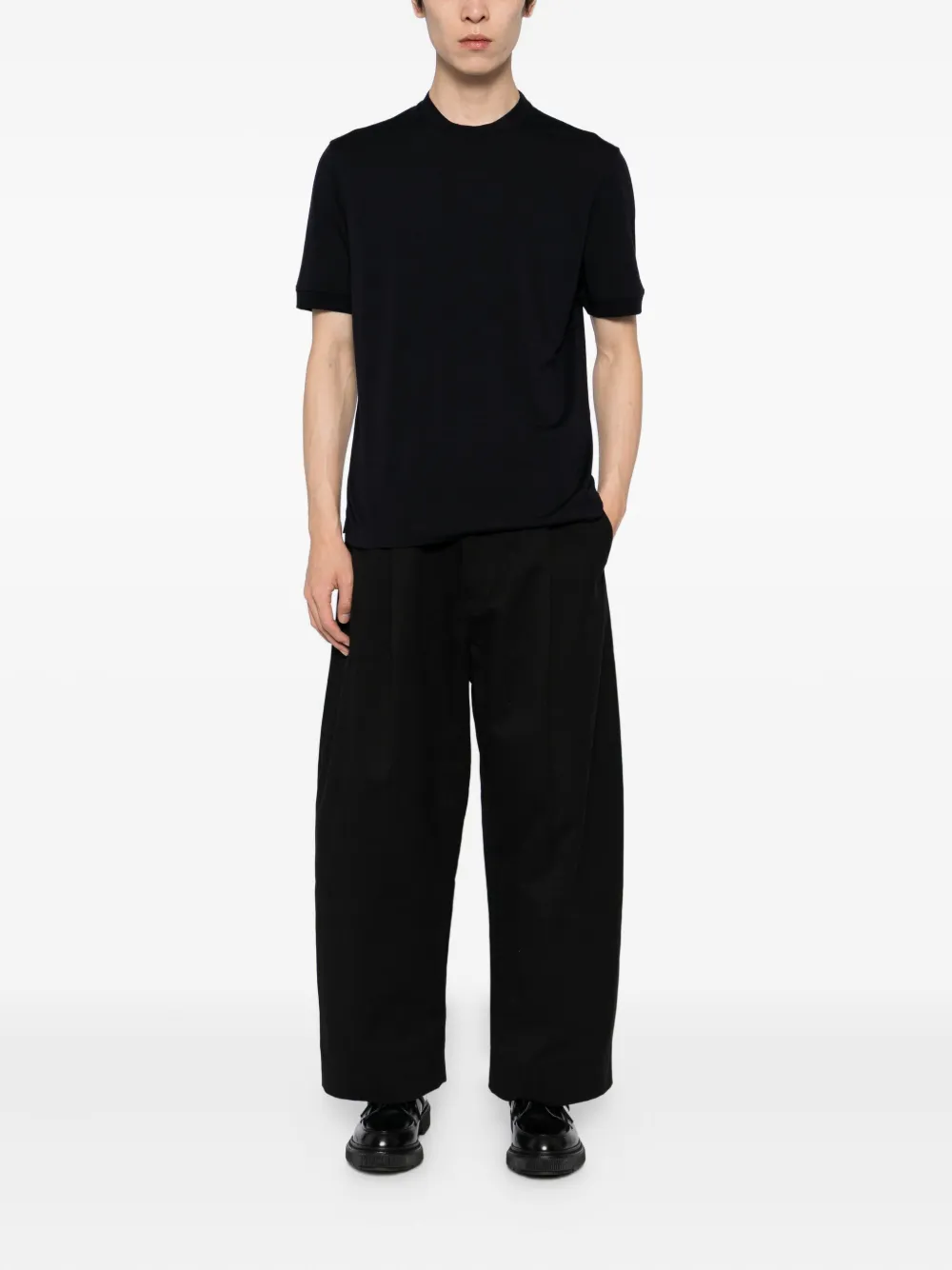 Canali Wollen T-shirt - Zwart