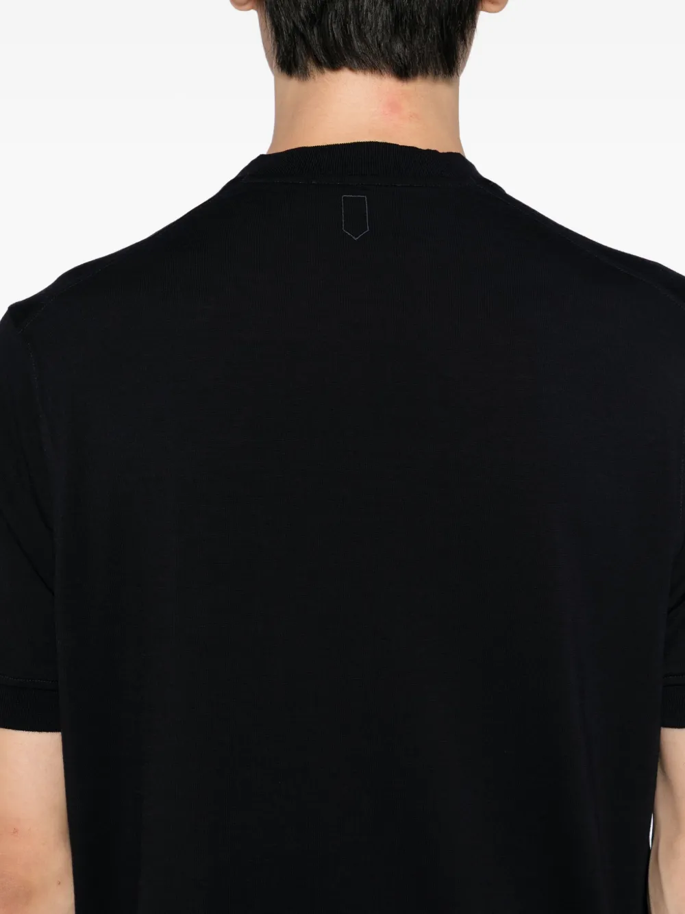 Canali Wollen T-shirt Zwart