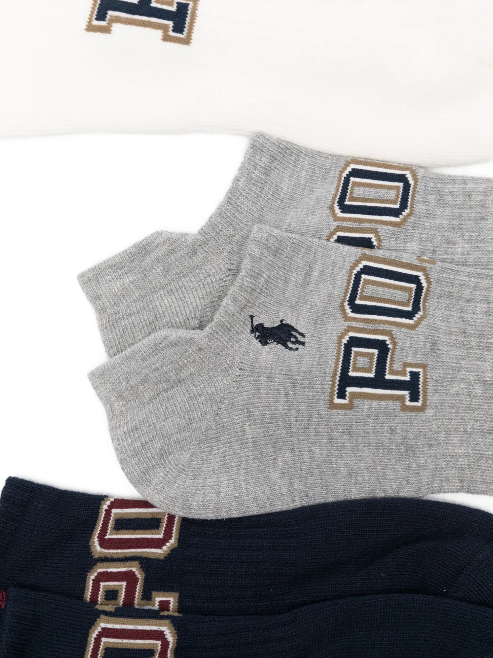 Polo Ralph Lauren Zes paar sokken met geborduurd logo Blauw