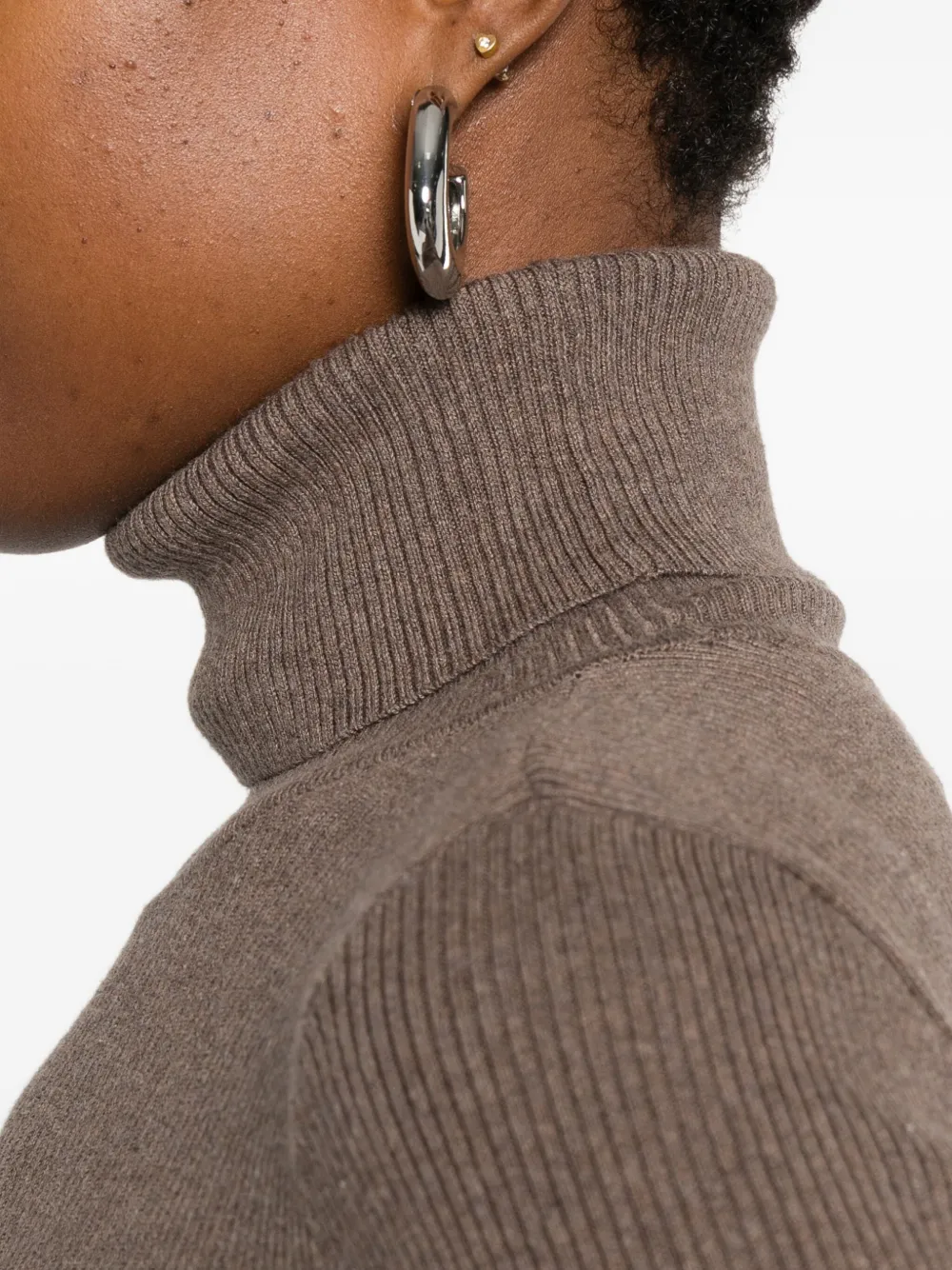 Ralph Lauren Ribbed Turtleneck Sweater In Neutral