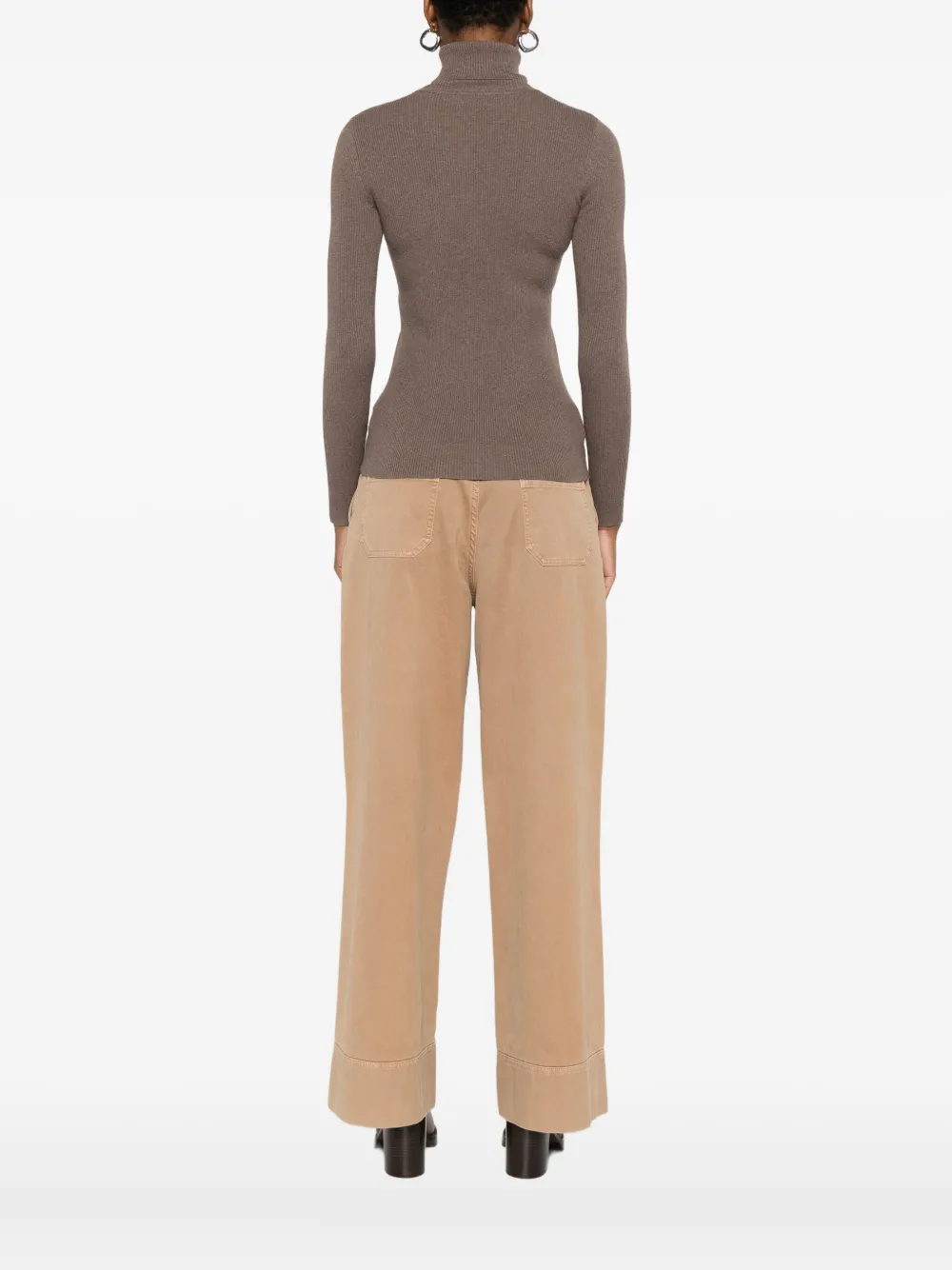 Ralph Lauren Ribbed Turtleneck Sweater In Neutral