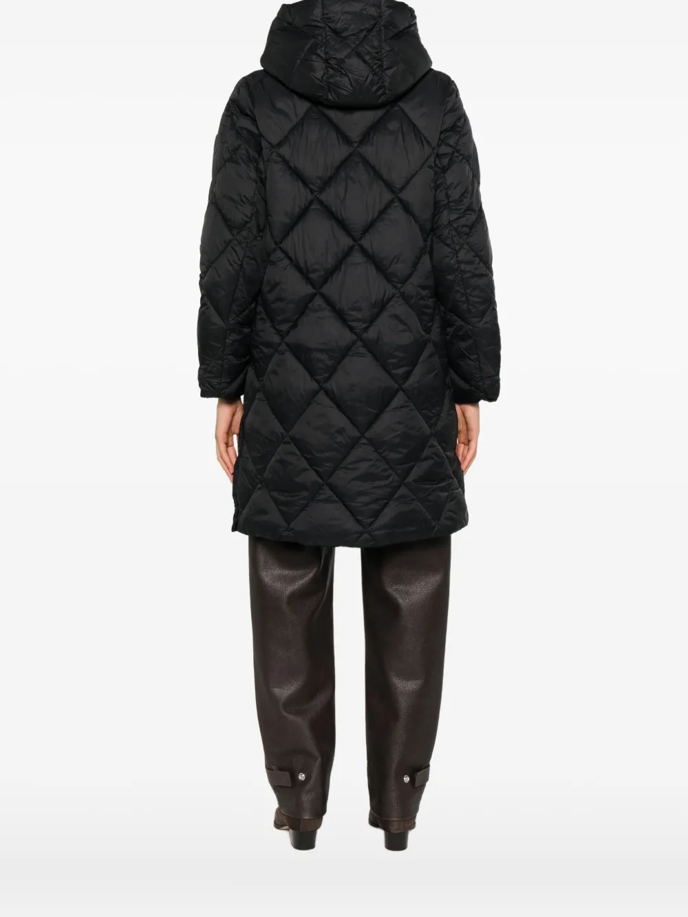 Ralph Lauren Quilted Hooded Coat In Black