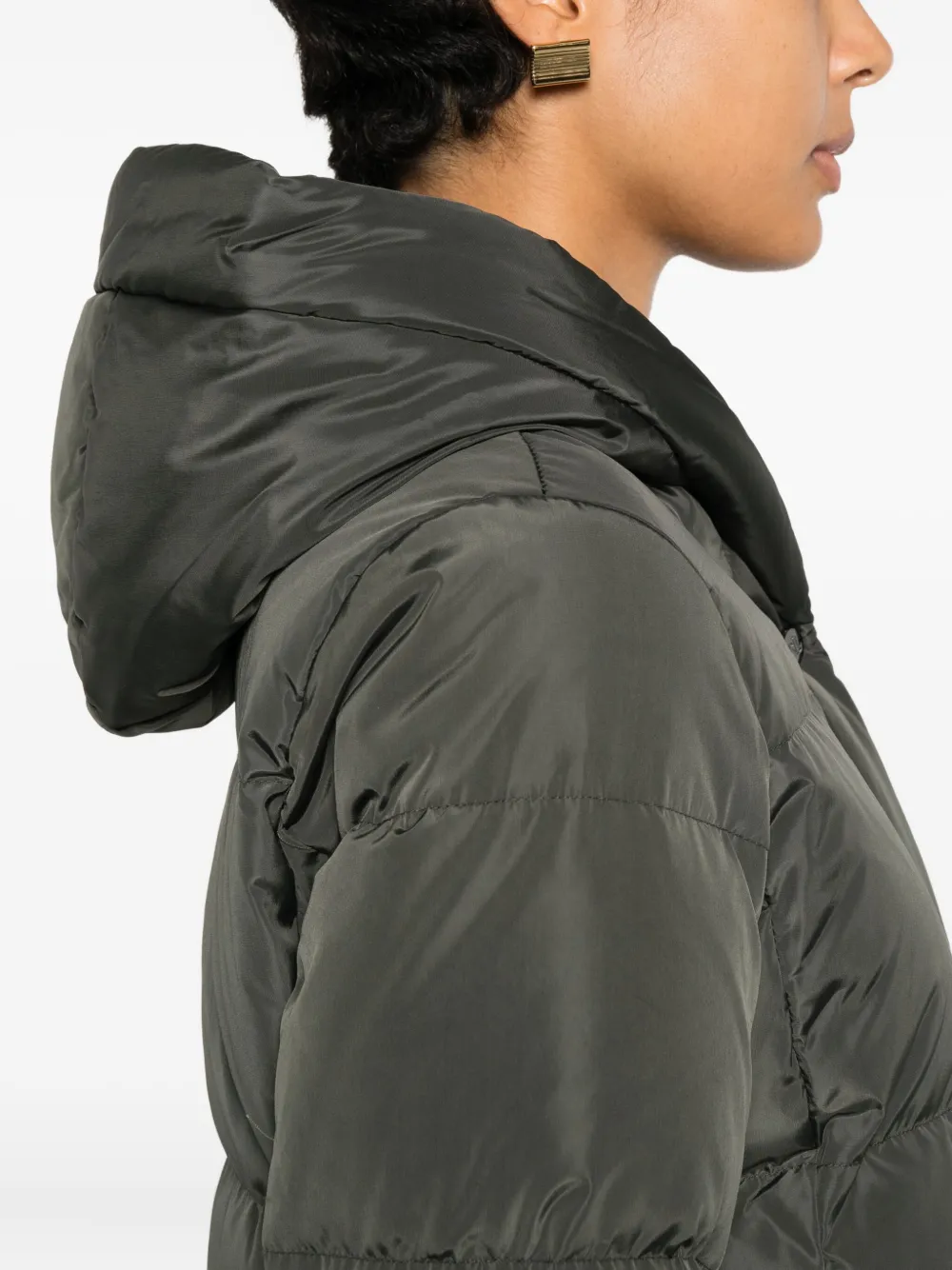 Ralph Lauren Hooded Insulated Coat In Gray