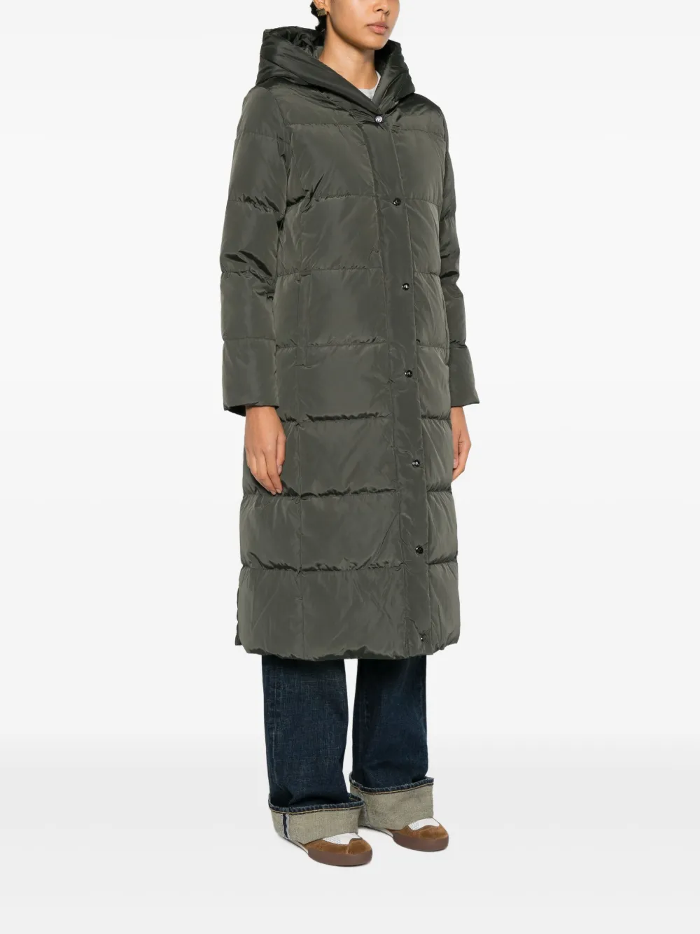 Ralph Lauren Hooded Insulated Coat In Gray