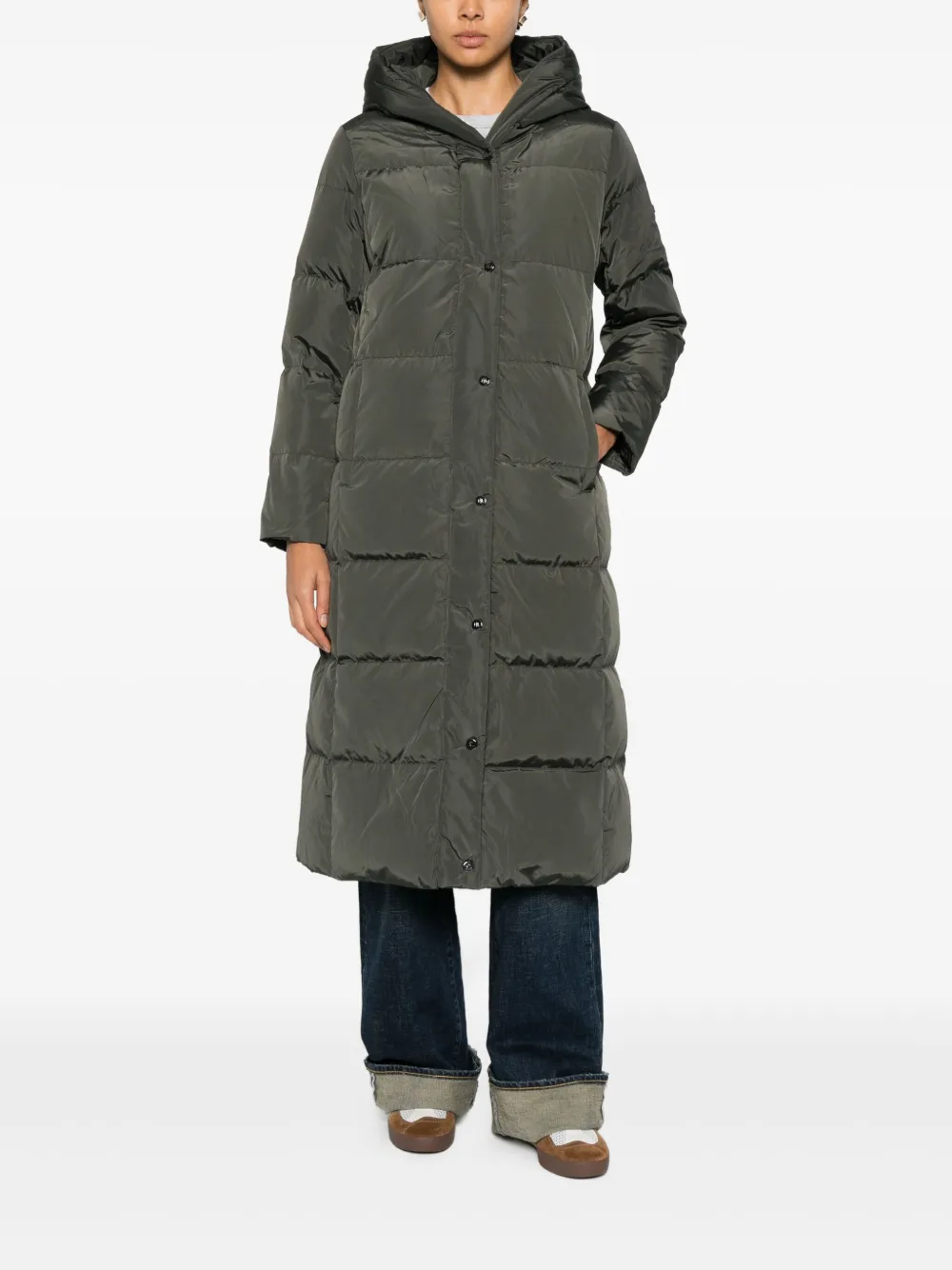 Ralph Lauren Hooded Insulated Coat In Gray