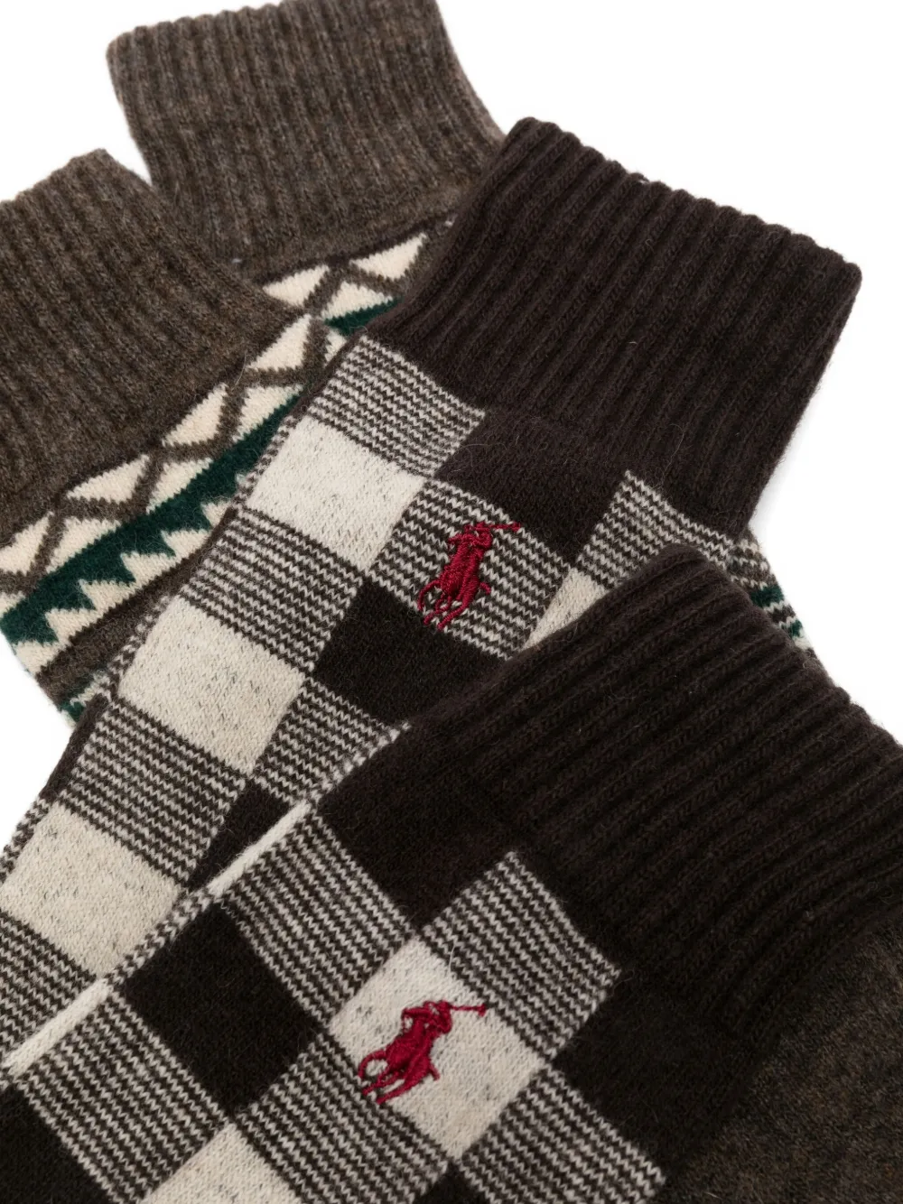 Polo Ralph Lauren Polo Pony Plaid Socks (set Of Three) In Multi