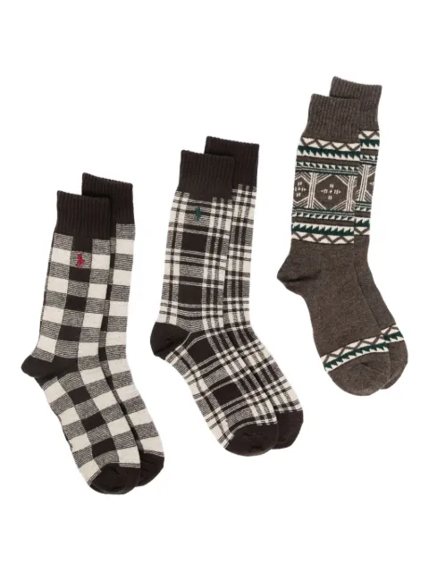 Polo Ralph Lauren Polo Pony plaid socks (set of three)