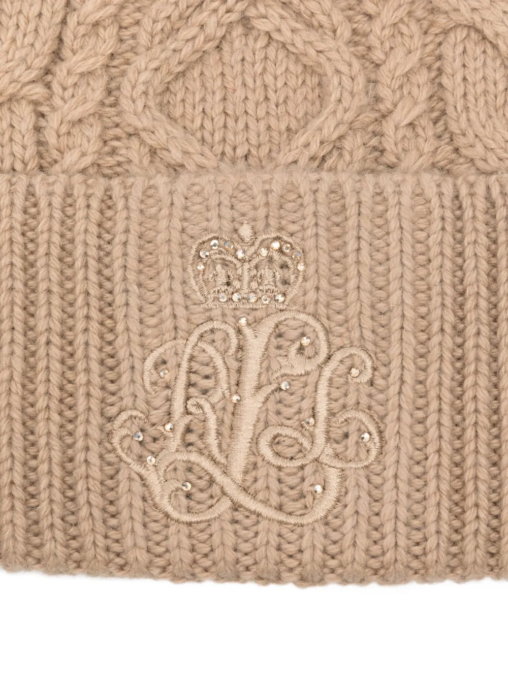 Cable-Knit Pompom Beanie