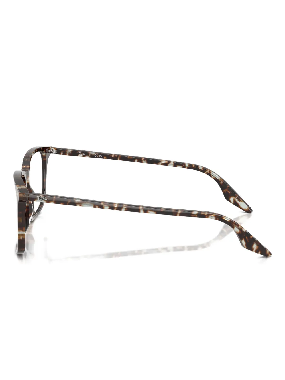 Ray-Ban Bril met vierkant montuur en schildpadschild design Bruin