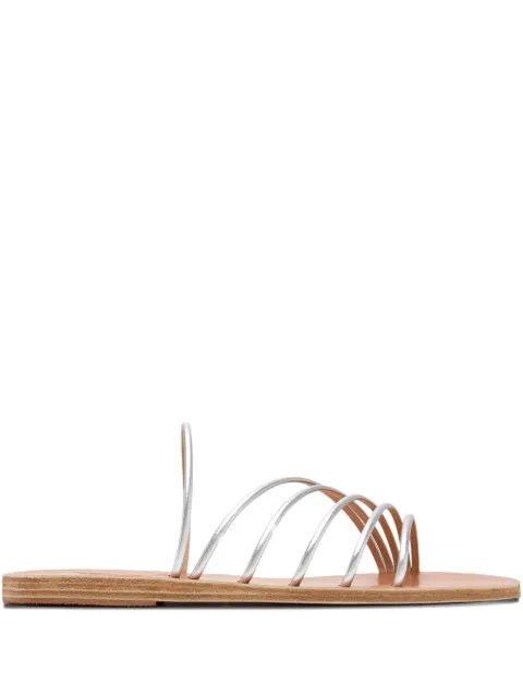 Ancient Greek Sandals Adriani metallic leather five-strap flat sandals