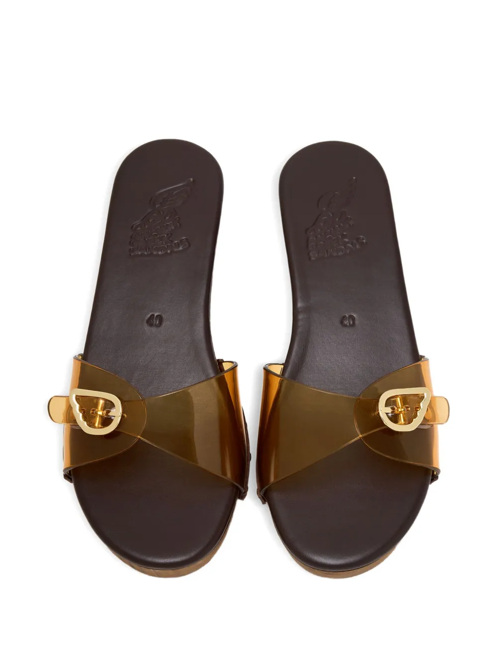 Ancient Greek Sandals 50mm Omonia buckle-fastening platform sandals Yellow