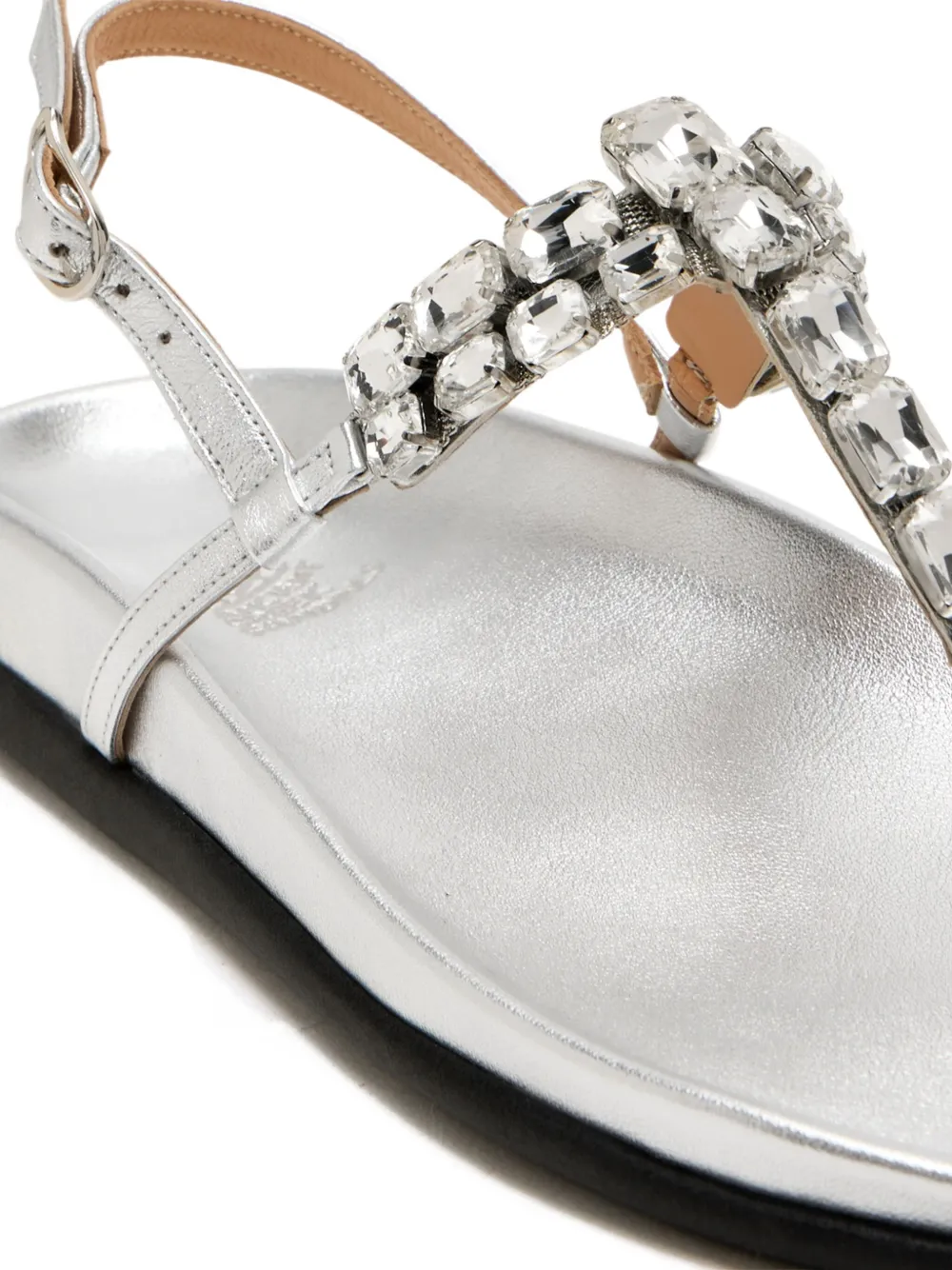 Ancient Greek Sandals Katerina crystal-embellished slingback sandals Silver