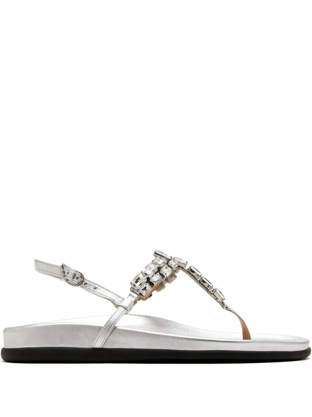 Ancient Greek Sandals Katerina Crystal-embellished Slingback Sandals In Silver