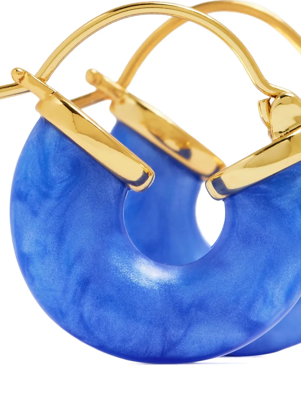 Anni Lu Goudkleurige oorringen met hars - Blauw