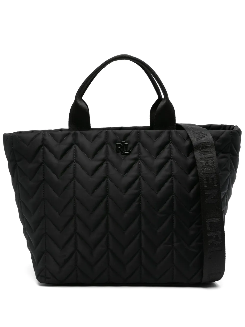 chevron-quilted tote bag