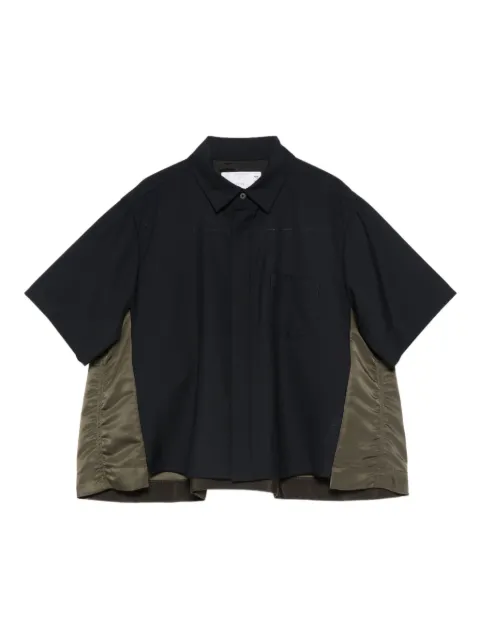 sacai panelled short-sleeve shirt
